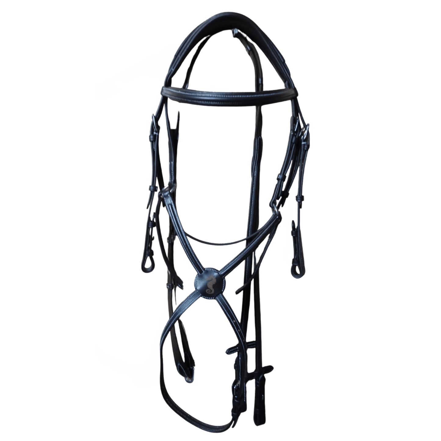 Black horse bridle on a white background