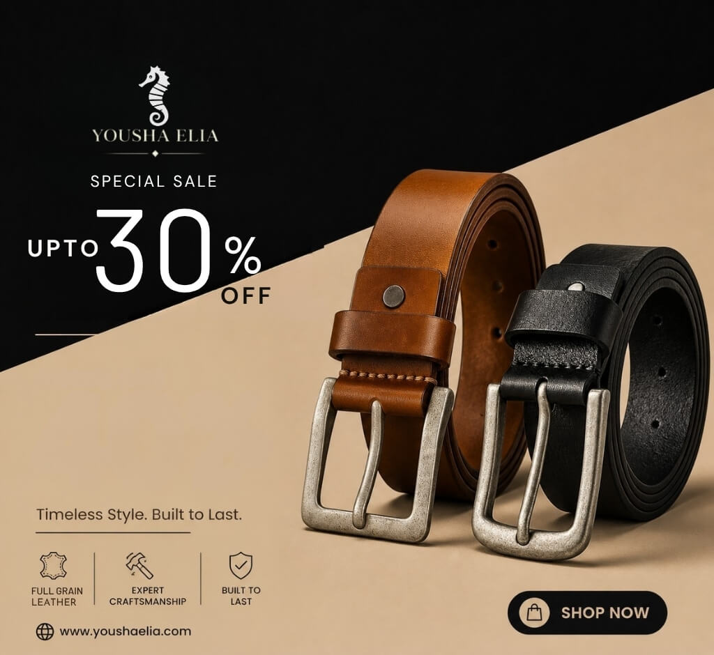 Two Full Grain Leather Belts