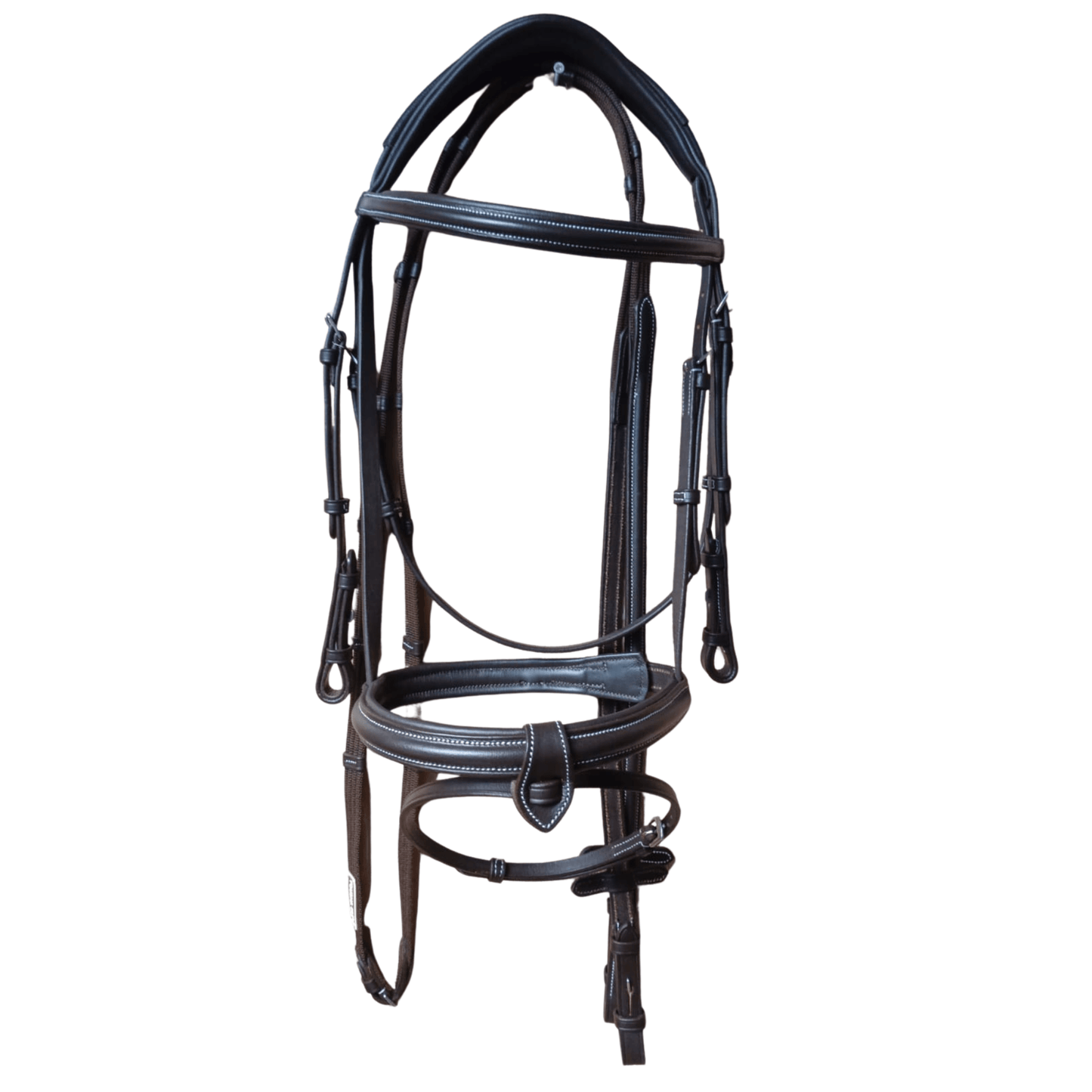 Black horse bridle on a white background