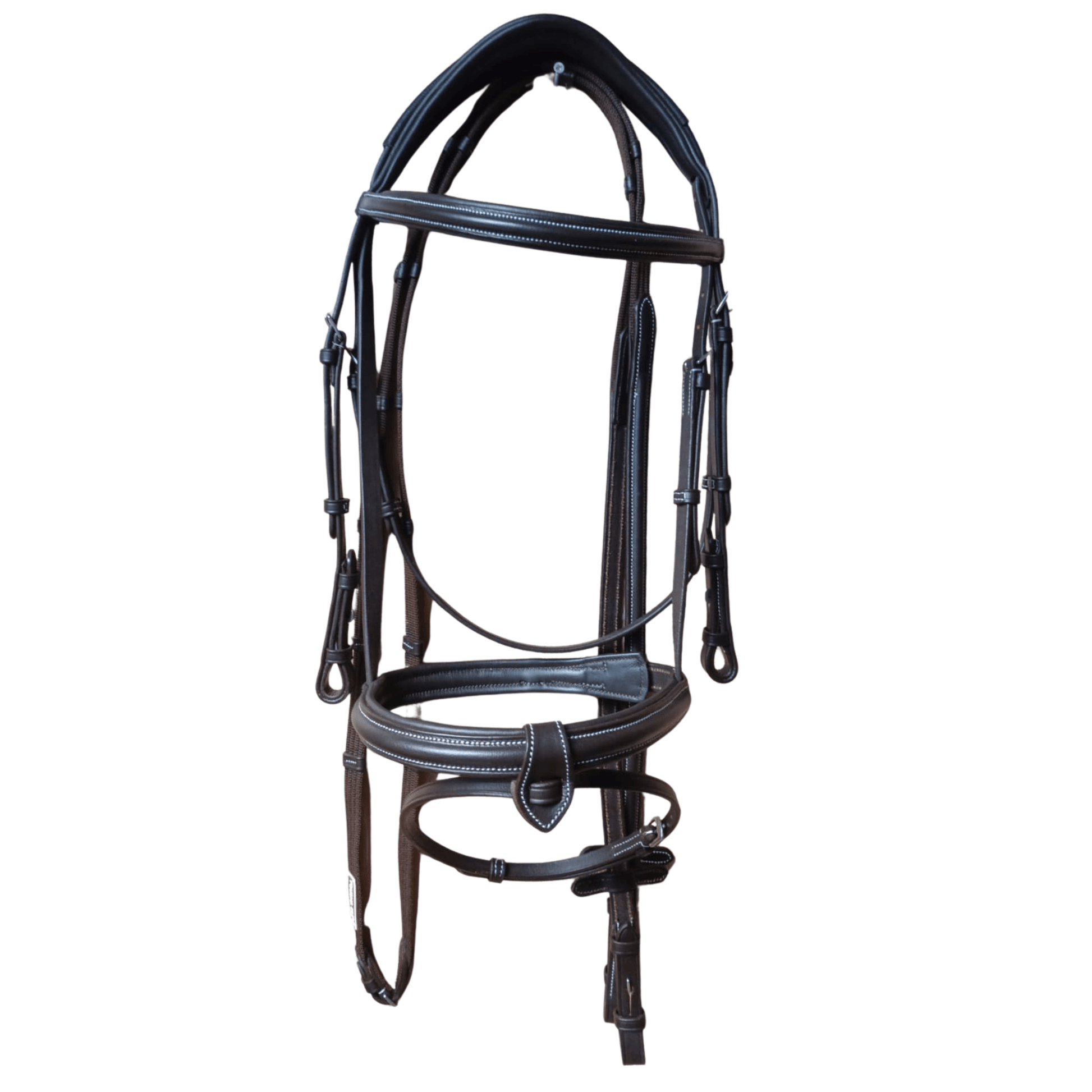 Black horse bridle on a white background