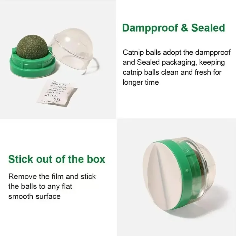 Catnip Mint Ball Cat Toy Teeth Cleaning Chew Lick Toy for Indoor Cats