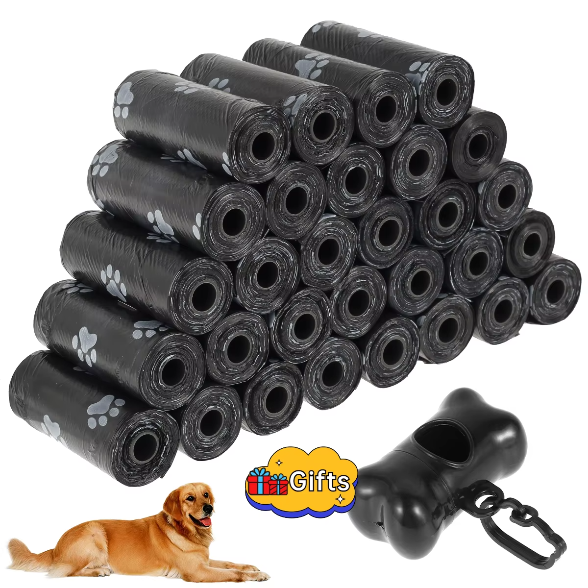 10/30 Rolls Dog Poop Bags Waste Bag Dispenser Pet Pick Up Refill Rolls