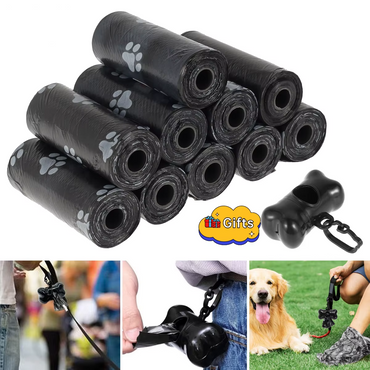 10/30 Rolls Dog Poop Bags Waste Bag Dispenser Pet Pick Up Refill Rolls