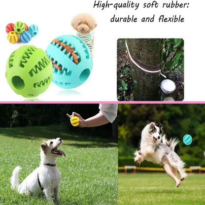 Interactive Dog Treat Ball Rubber Chew Toy Teeth Cleaning Food Dispenser Ball