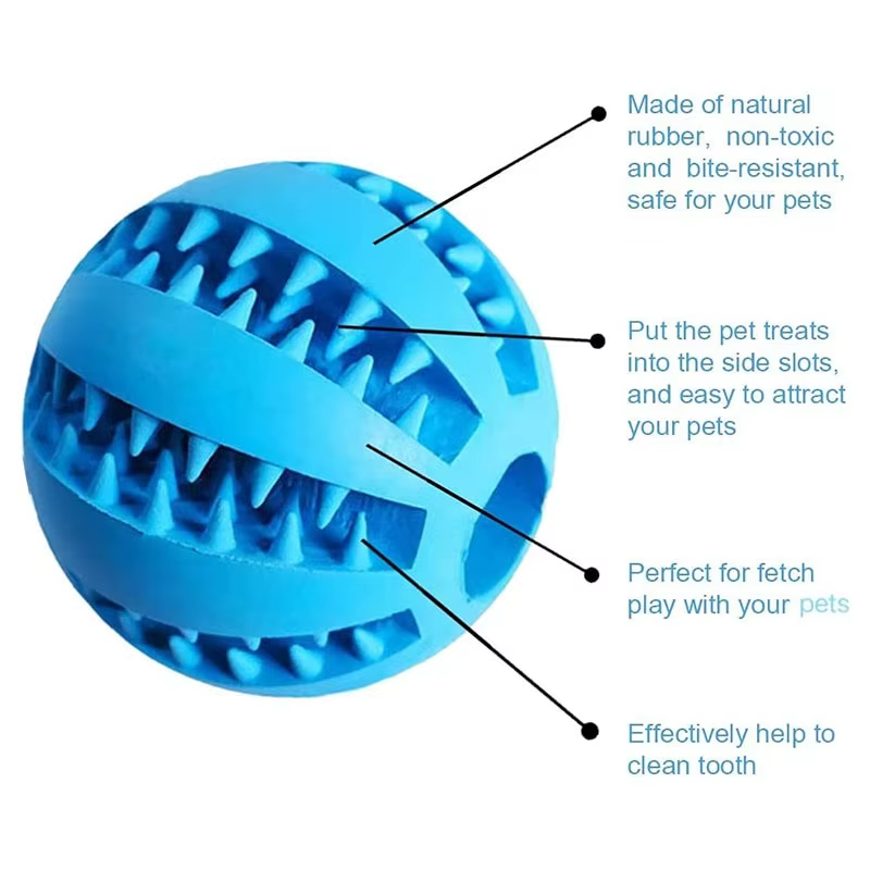 Interactive Dog Treat Ball Rubber Chew Toy Teeth Cleaning Food Dispenser Ball