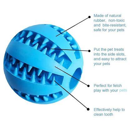 Interactive Dog Treat Ball Rubber Chew Toy Teeth Cleaning Food Dispenser Ball