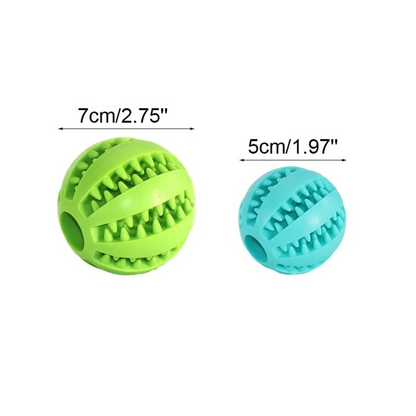 Interactive Dog Treat Ball Rubber Chew Toy Teeth Cleaning Food Dispenser Ball