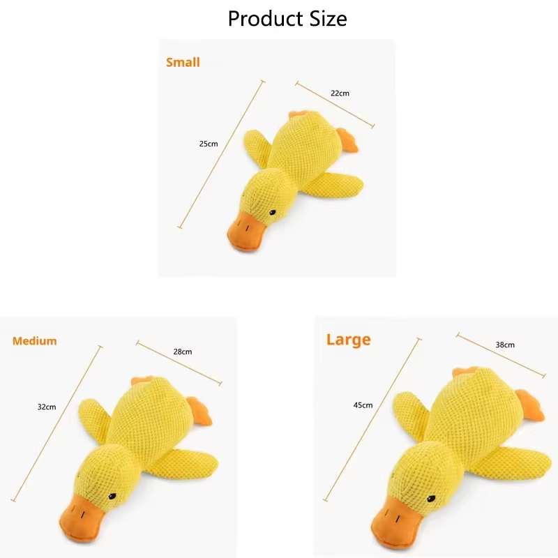Dog Plush Duck Toy Interactive Squeaky Comfort Toy Puppy Chew Teddy
