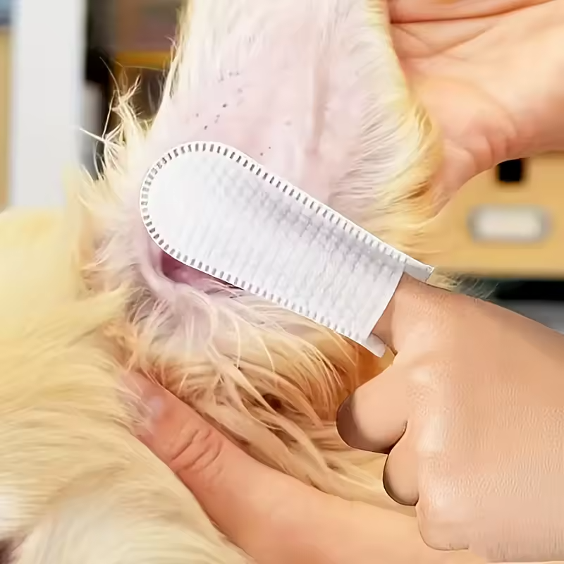 Pet Ear Cleaning Wipes Dog Cat Ear Care Finger Wipes Ear Mite Remover