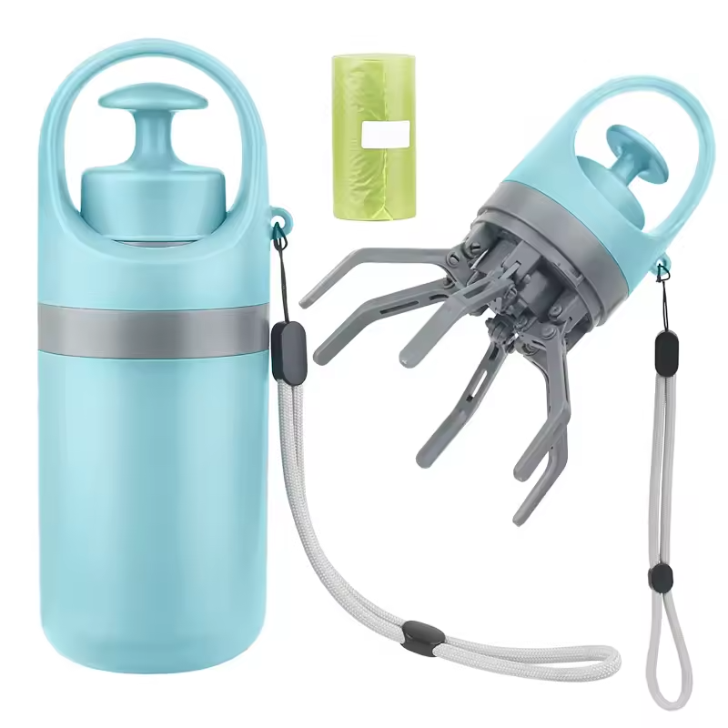 Dog Pooper Scooper with Waste Bags Portable Pet Poop Picker Grabber Tool