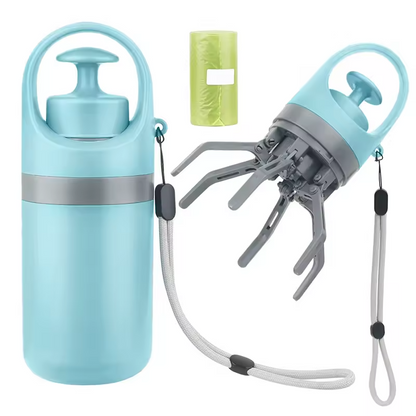 Dog Pooper Scooper with Waste Bags Portable Pet Poop Picker Grabber Tool