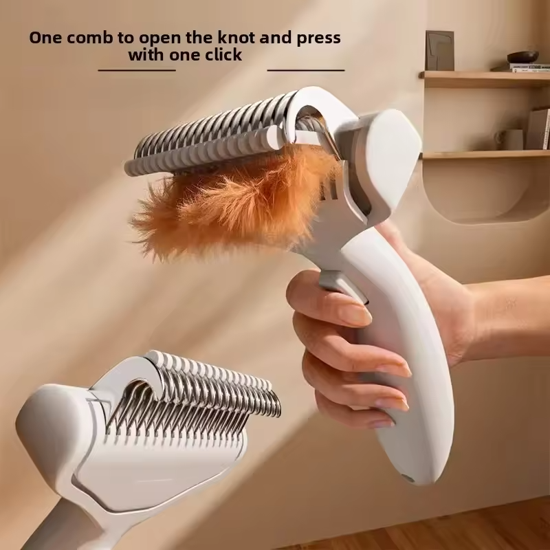 Pet Grooming Comb Stainless Steel Dog Cat Deshedding Detangling Brush