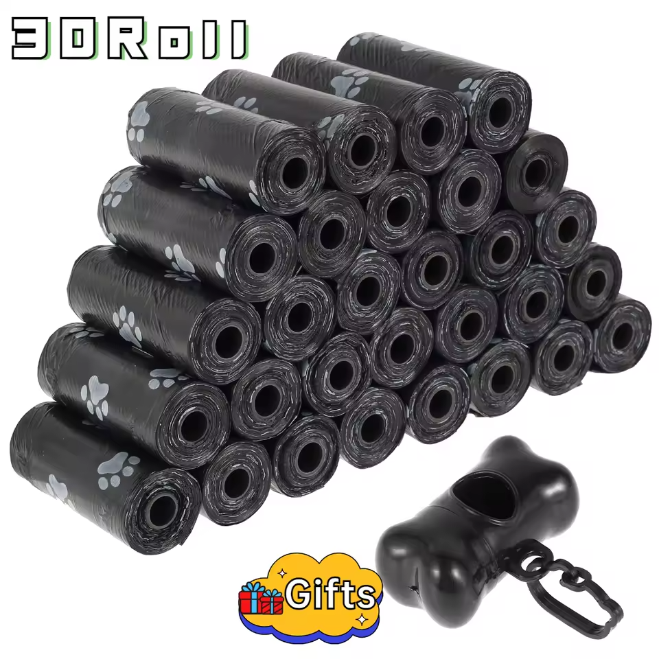 10/30 Rolls Dog Poop Bags Waste Bag Dispenser Pet Pick Up Refill Rolls