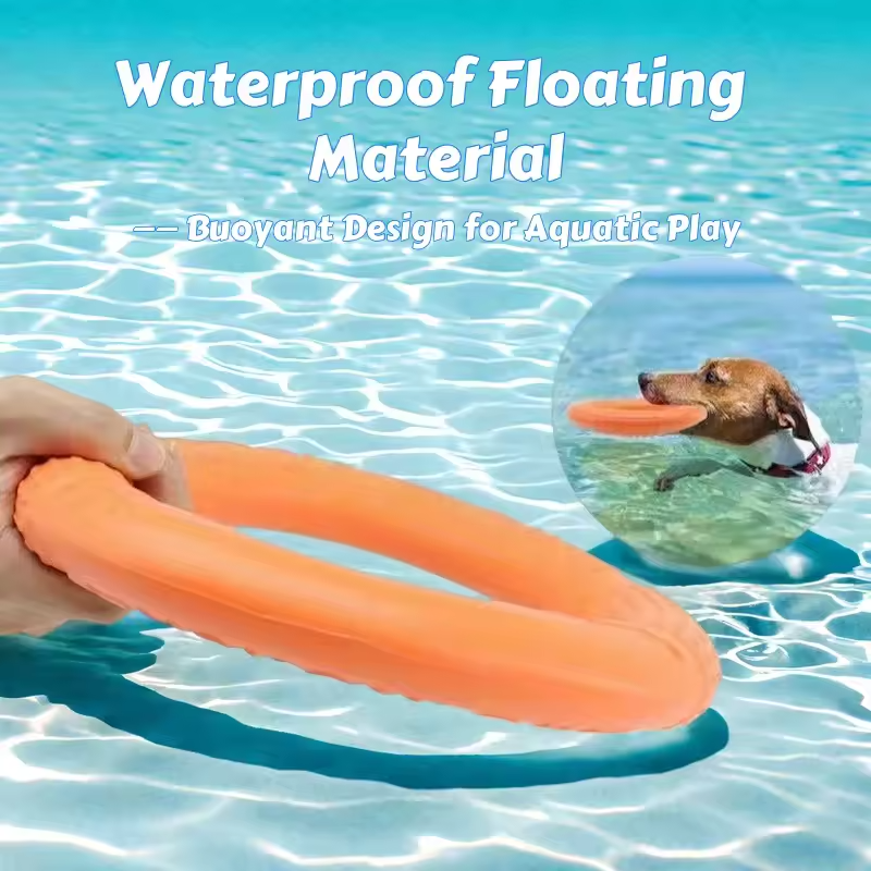 Waterproof Floating EVA Dog Frisbee Tug Ring Chew Resistant Training Toy