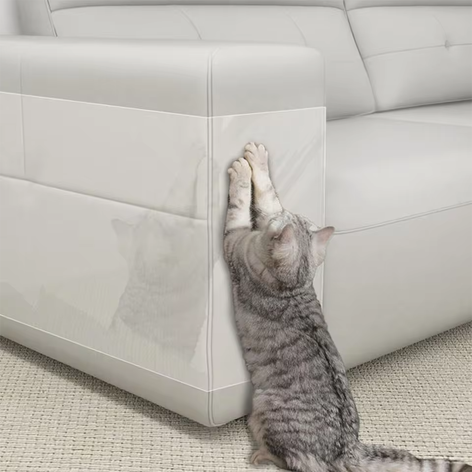 Anti Cat Scratch Furniture Protector Tape Clear Sofa Couch Guard Roll