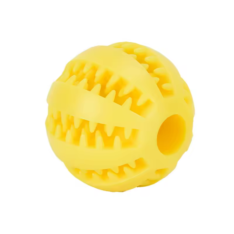 Interactive Dog Treat Ball Rubber Chew Toy Teeth Cleaning Food Dispenser Ball