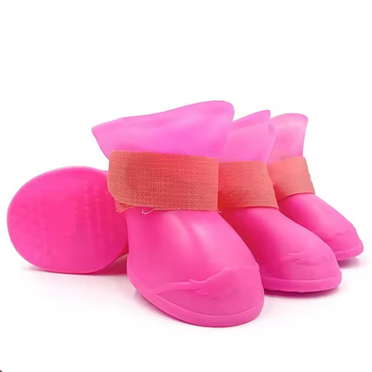 4PCS Waterproof Dog Boots Anti Slip Rubber Shoes for Small Large Dogs Cats
