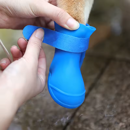 4PCS Waterproof Dog Boots Anti Slip Rubber Shoes for Small Large Dogs Cats