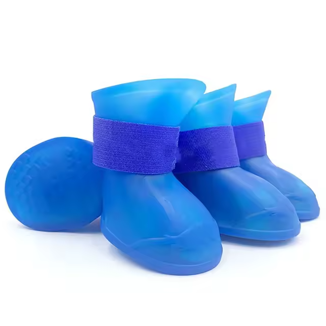 4PCS Waterproof Dog Boots Anti Slip Rubber Shoes for Small Large Dogs Cats