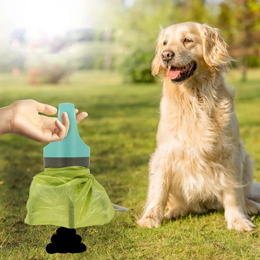 Dog Pooper Scooper with Waste Bags Portable Pet Poop Picker Grabber Tool