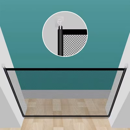 Retractable Pet Gate Dog Safety Fence No Drill Indoor Stair Barrier